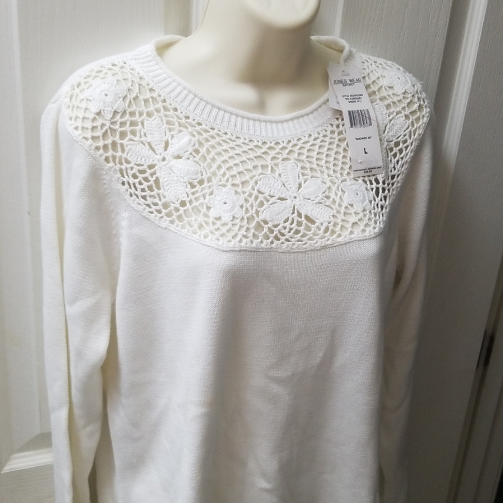 NWT off white sweater, Large, L, gorgeous detail